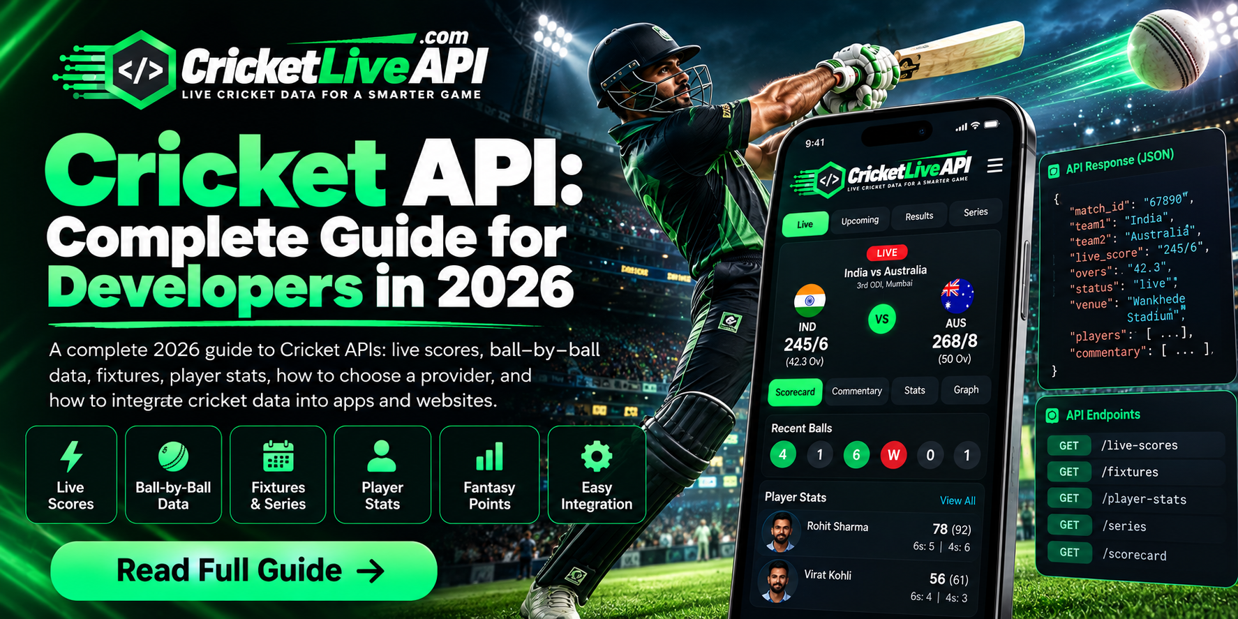 Cricket API: Complete Guide for Developers in 2026